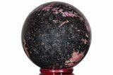 Polished Rhodonite Sphere - Madagascar #218879-1